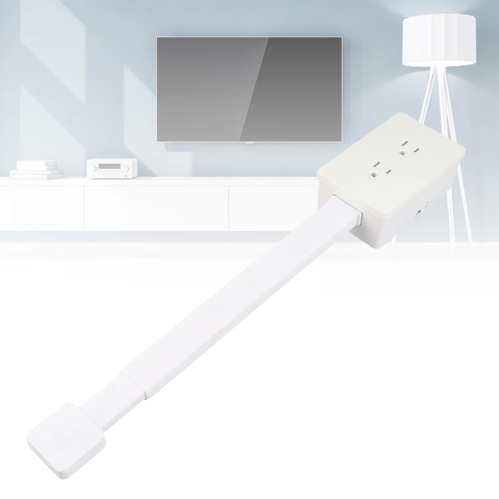 Extensor de toma de corriente eléctrica Características de la regleta de enchufe plano Gira 180° Uso del extensor de tomas de corriente detrás del sofá Mesitas de noche Escritorio