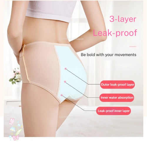 Bragas para la menstruación, Bragas menstruales de algodón, ropa interior para el período de cintura alta, Bragas Menstruelle a prueba de fugas, Bragas para mujer