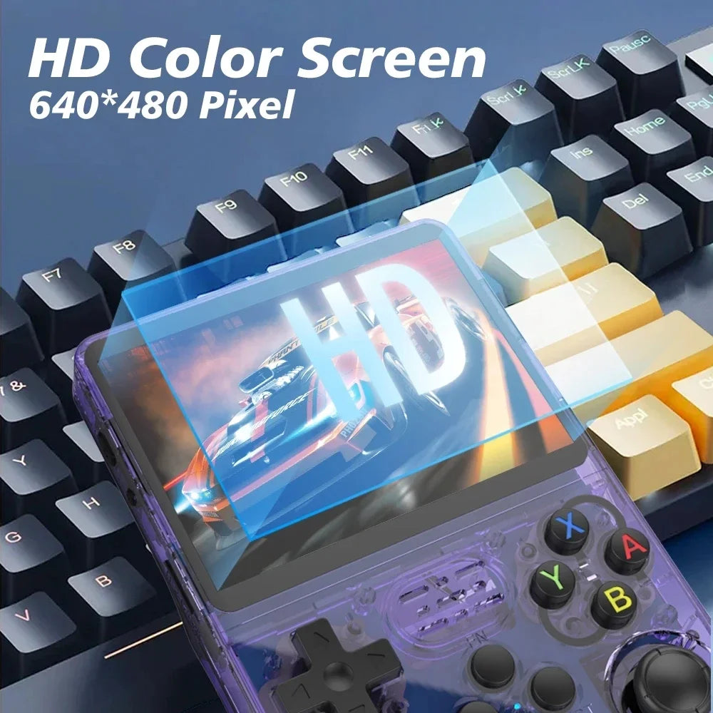 Consola de videojuegos portátil retro R36S de código abierto, sistema Linux, pantalla IPS de 3,5 pulgadas, reproductor de vídeo portátil, 64GB, más de 15000 juegos
