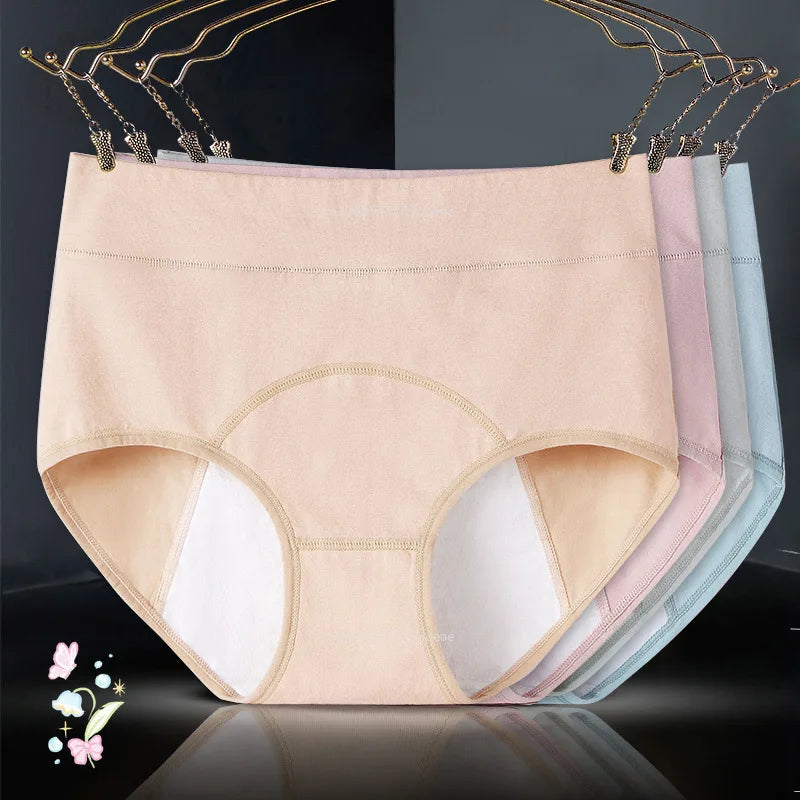 Bragas para la menstruación, Bragas menstruales de algodón, ropa interior para el período de cintura alta, Bragas Menstruelle a prueba de fugas, Bragas para mujer