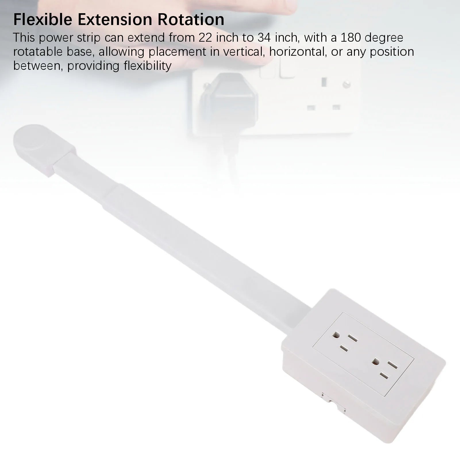 Extensor de toma de corriente eléctrica Características de la regleta de enchufe plano Gira 180° Uso del extensor de tomas de corriente detrás del sofá Mesitas de noche Escritorio